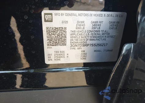 2025 Chevrolet Equinox Ev Rs from USA, damaged, VIN 3GN7DSRP7SS256217